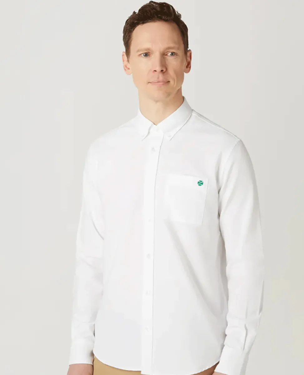 Wimbledon Shirts-Mens Oxford Shirt - White