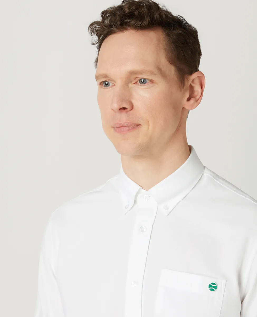 Wimbledon Shirts-Mens Oxford Shirt - White