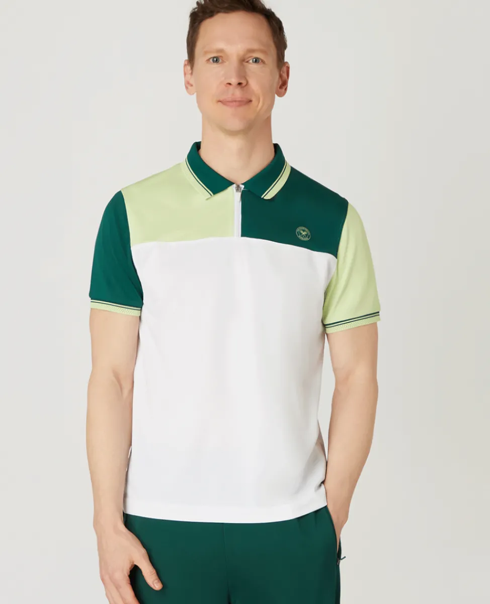 Wimbledon Polo Shirts-Mens Panel Performance Polo - Multi