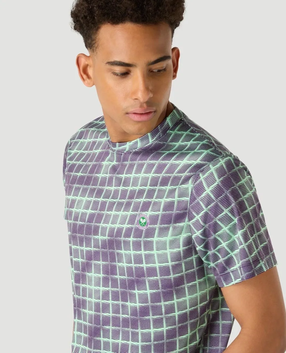 Wimbledon Tops & T-Shirts | T-Shirts-Mens Performance Net T-Shirt - Purple