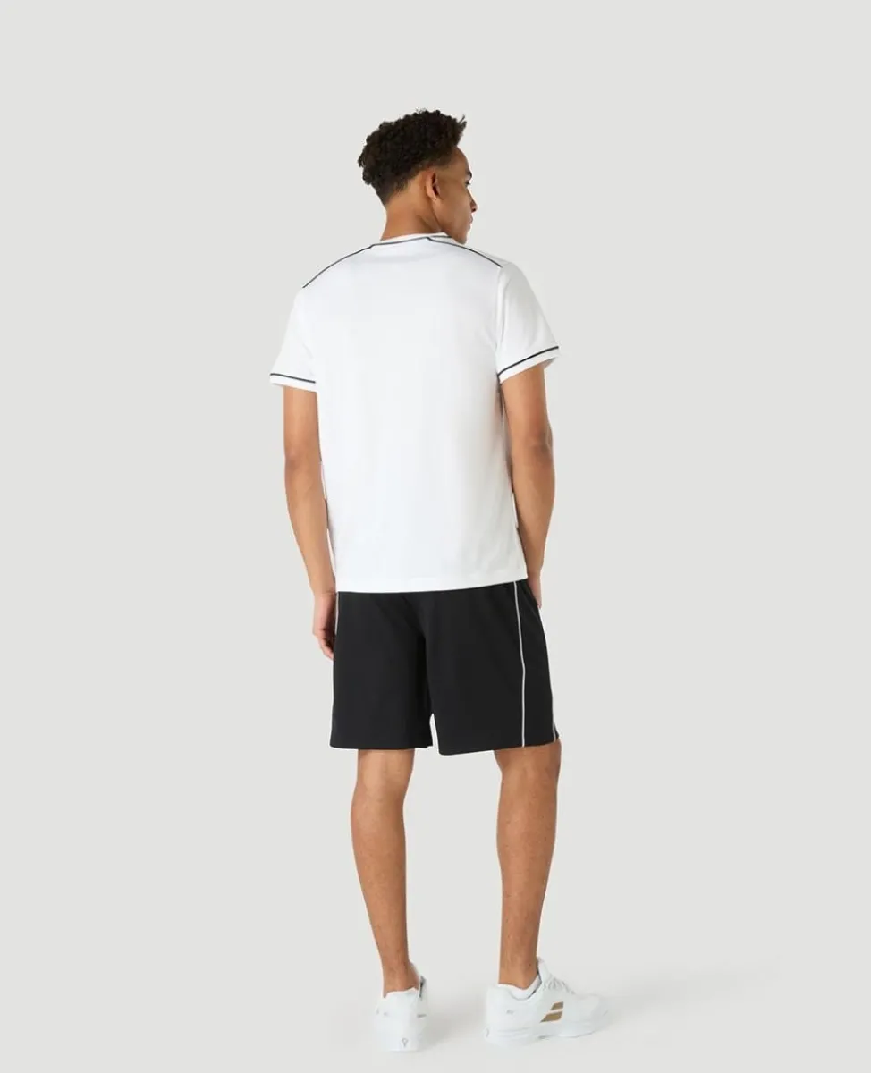 Wimbledon Tops & T-Shirts | T-Shirts-Mens Performance Piped T-Shirt - White