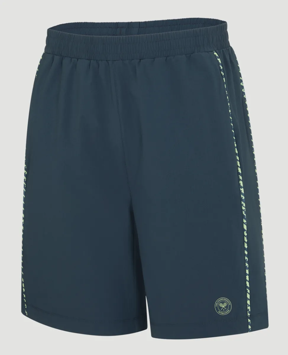 Wimbledon Trousers & Shorts-Mens Performance Short - Steel & Lime