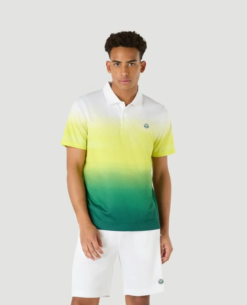 Wimbledon Tops & T-Shirts | Polo Shirts-Mens Performance Stripe Polo - Green