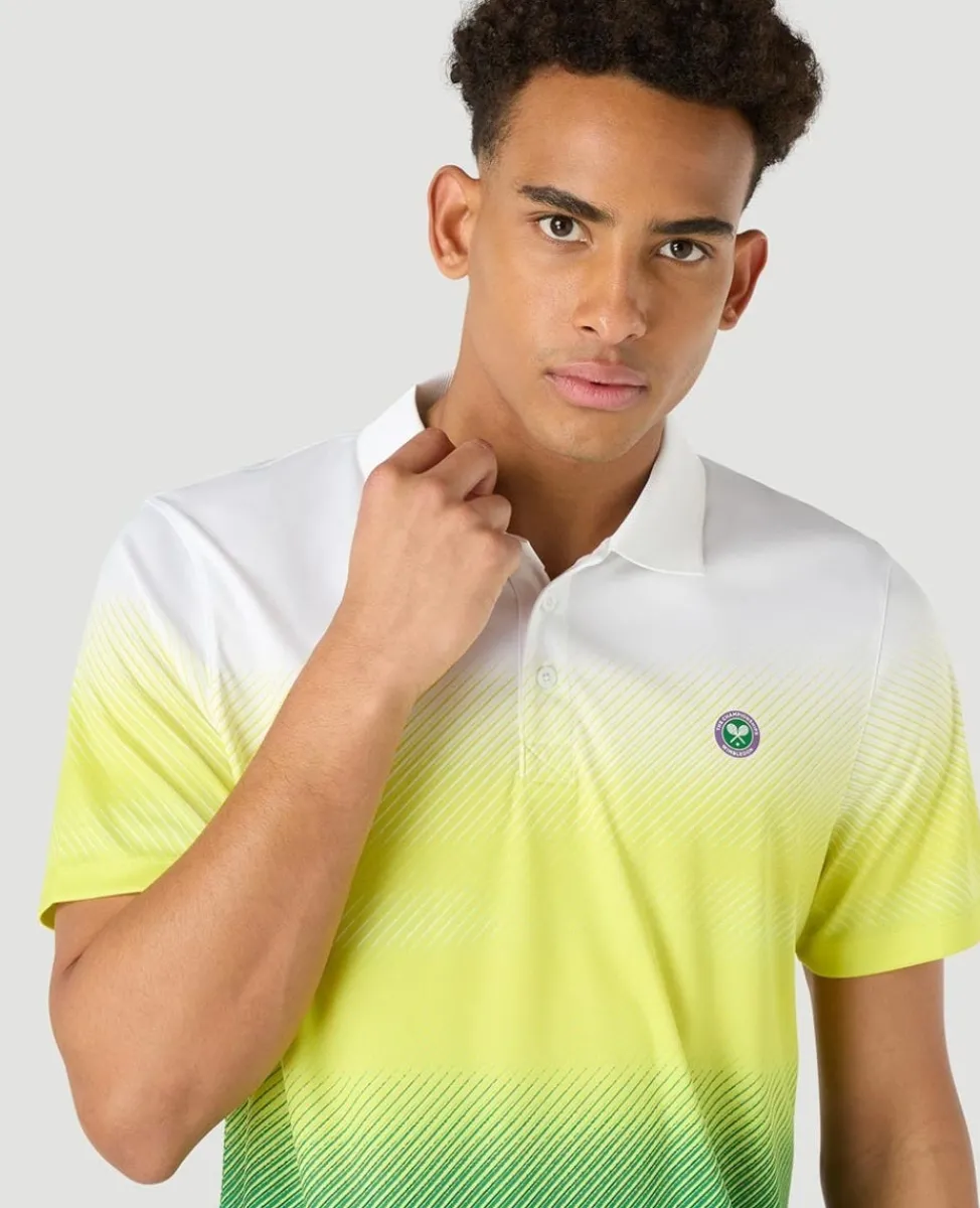 Wimbledon Tops & T-Shirts | Polo Shirts-Mens Performance Stripe Polo - Green