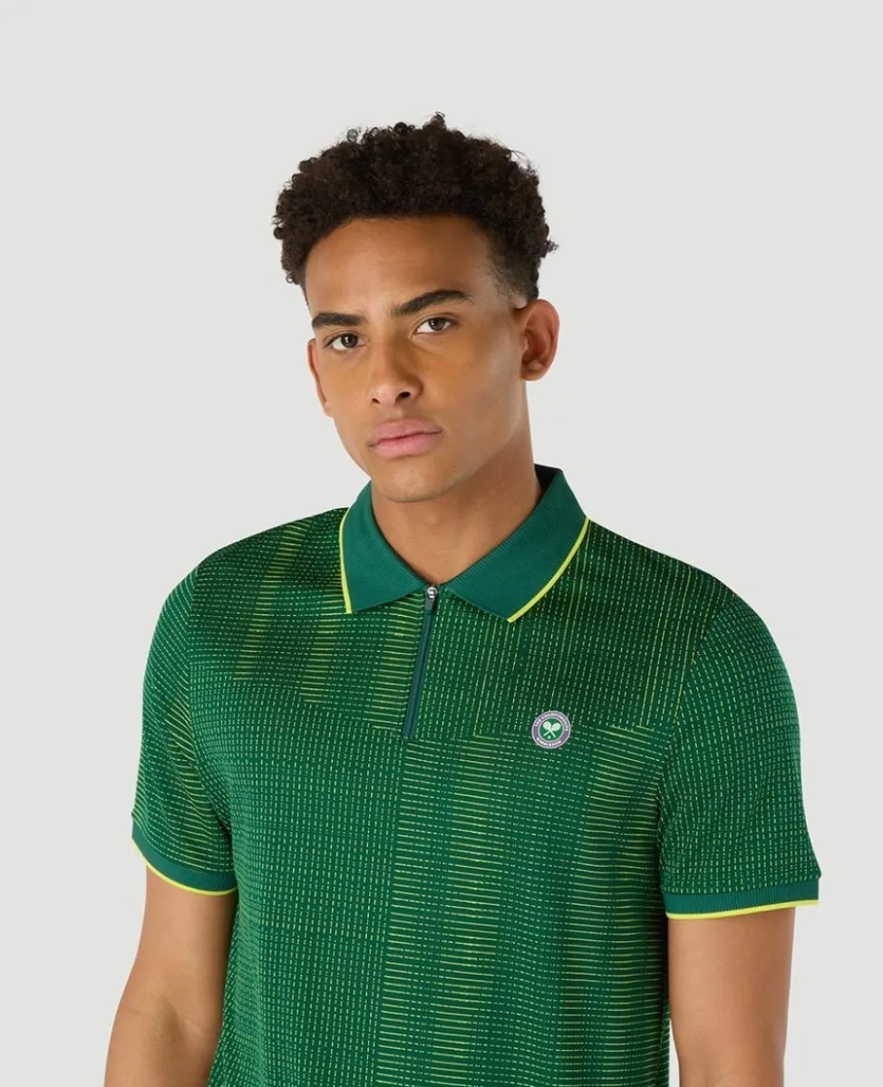 Wimbledon Polo Shirts-Mens Performance Texture Polo - Green