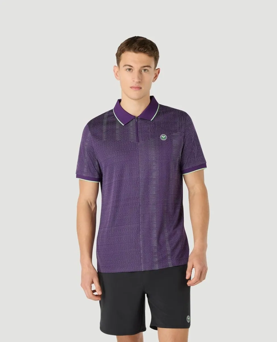 Wimbledon Tops & T-Shirts | Polo Shirts-Mens Performance Texture Polo - Purple