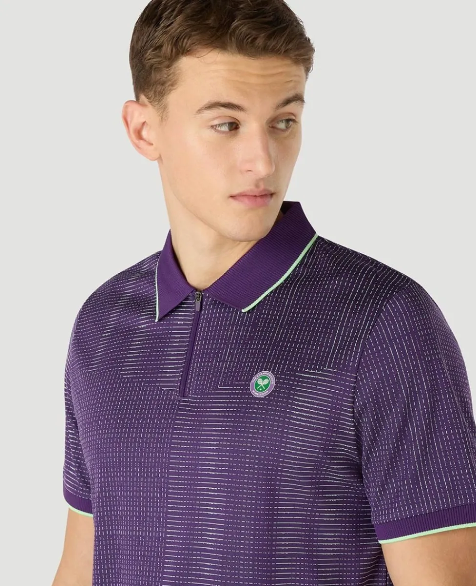 Wimbledon Tops & T-Shirts | Polo Shirts-Mens Performance Texture Polo - Purple