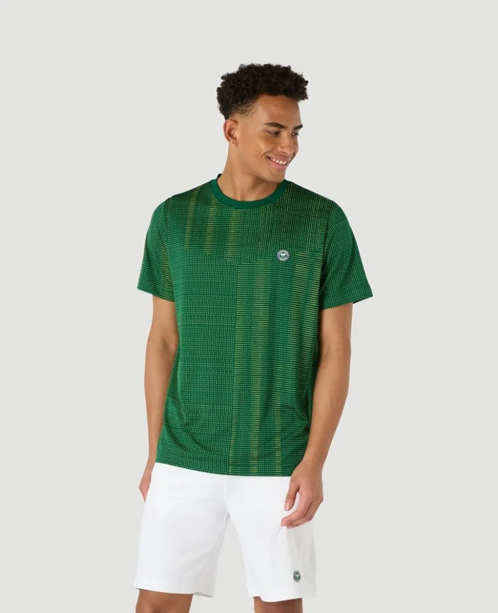 Wimbledon T-Shirts-Mens Performance Texture T-Shirt - Green