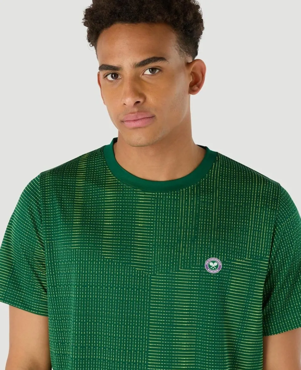 Wimbledon T-Shirts-Mens Performance Texture T-Shirt - Green