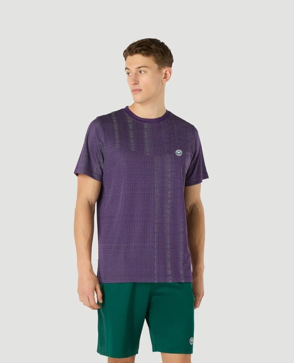 Wimbledon T-Shirts-Mens Performance Texture T-Shirt - Purple