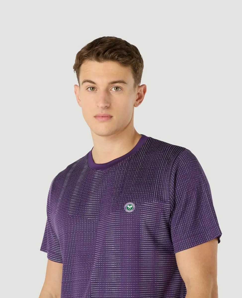 Wimbledon T-Shirts-Mens Performance Texture T-Shirt - Purple