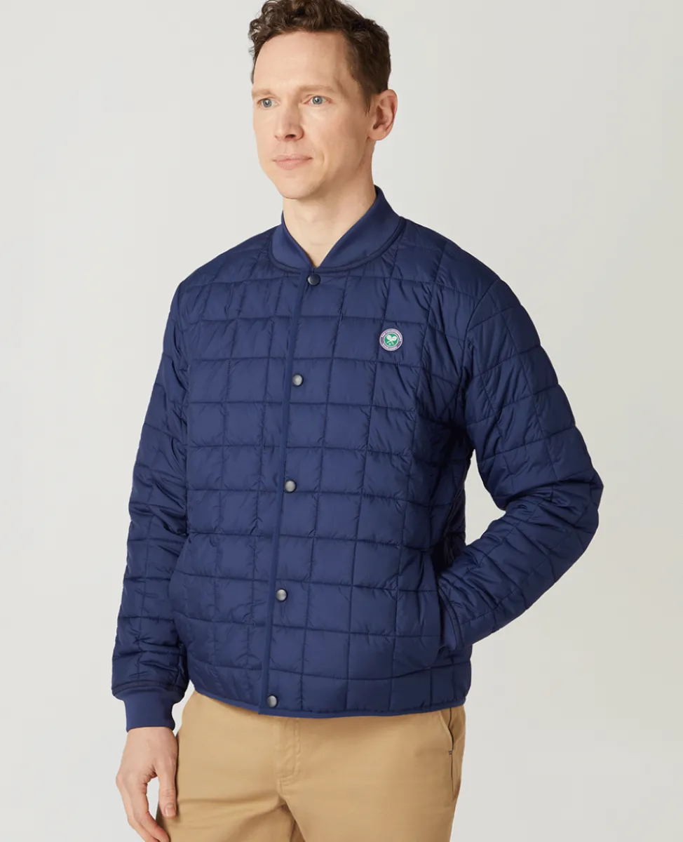 Wimbledon Jackets & Coats-Mens Quilted Jacket - Navy