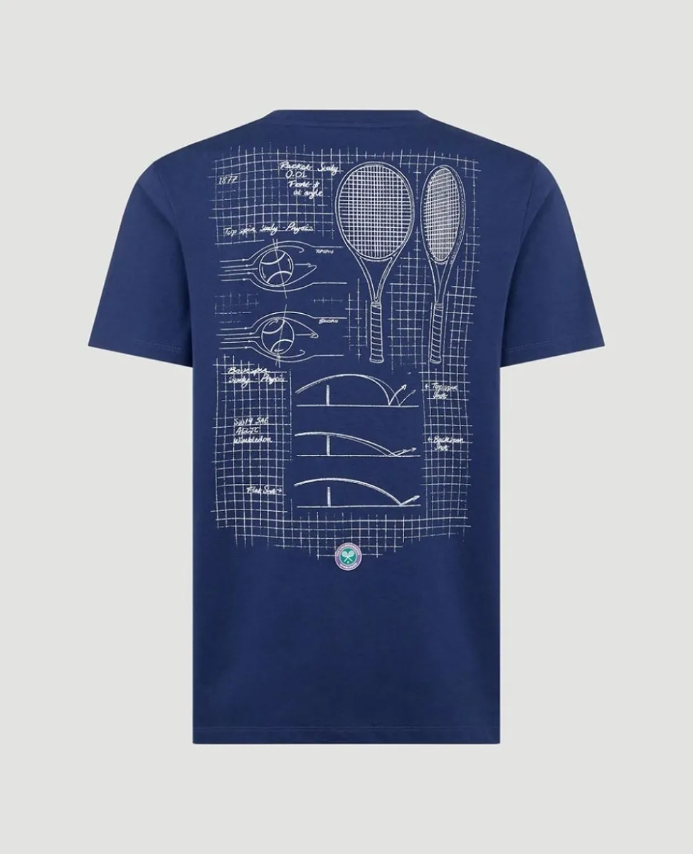 Wimbledon T-Shirts-Mens Sketchbook 1877 T-Shirt - Navy