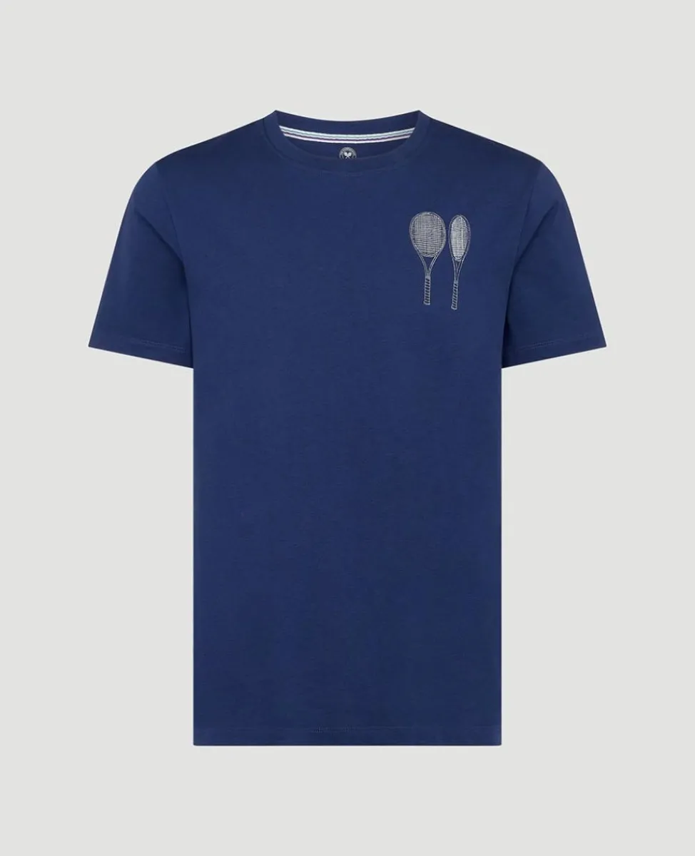 Wimbledon T-Shirts-Mens Sketchbook 1877 T-Shirt - Navy