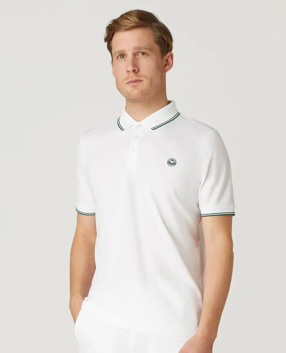 Wimbledon Tops & T-Shirts | Polo Shirts-Mens Square Performance Polo - White