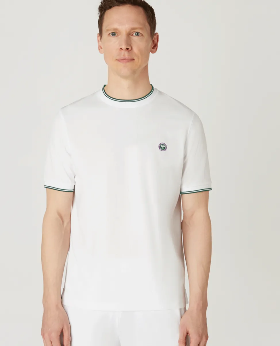 Wimbledon Tops & T-Shirts | T-Shirts-Mens Square Performance T-Shirt - White