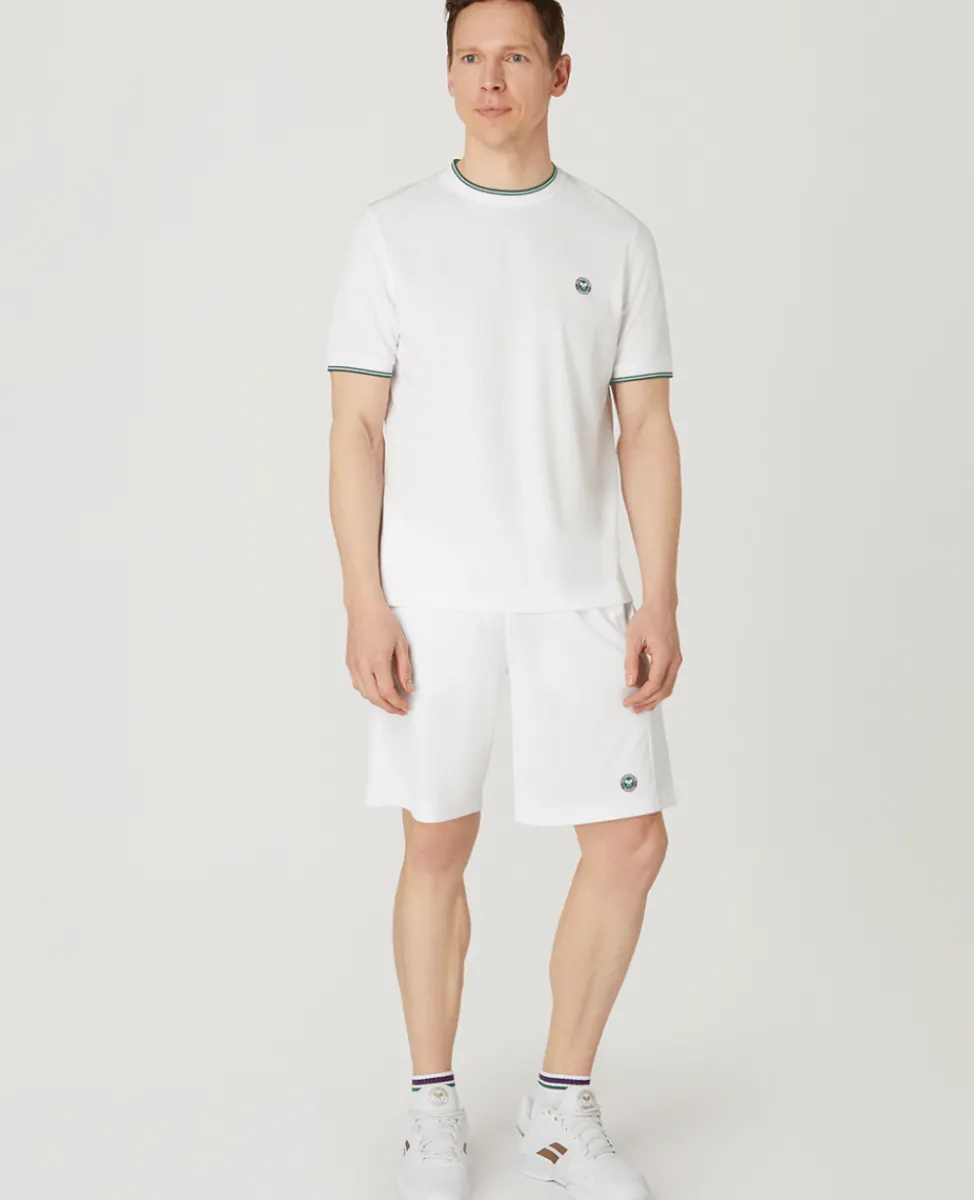 Wimbledon Tops & T-Shirts | T-Shirts-Mens Square Performance T-Shirt - White