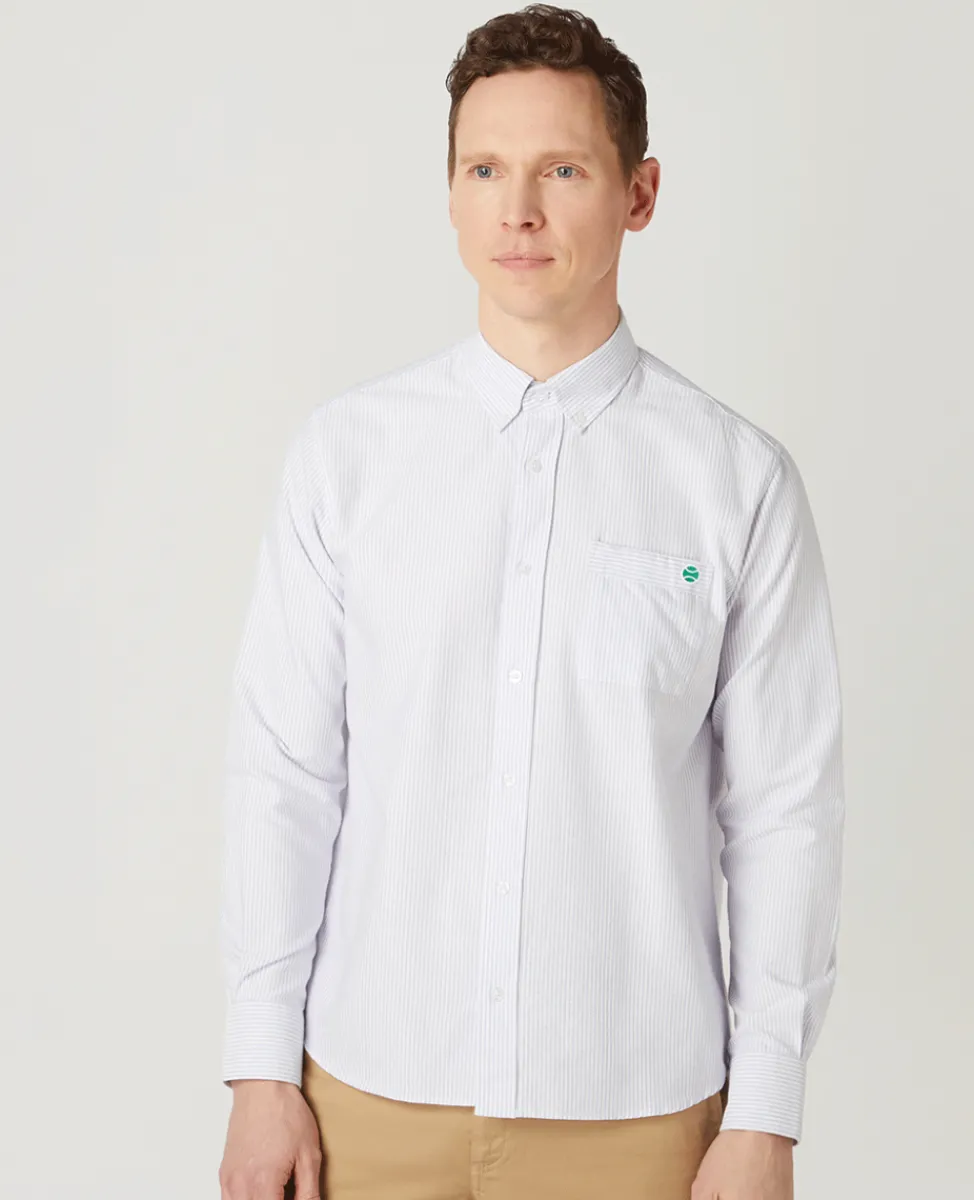 Wimbledon Shirts-Mens Stripe Shirt - Lilac