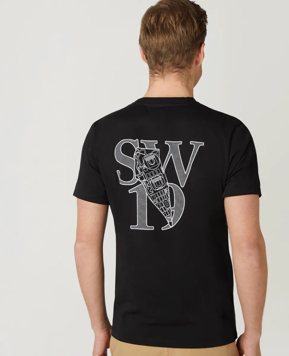 Wimbledon T-Shirts-Mens SW19 Print T-Shirt - Black