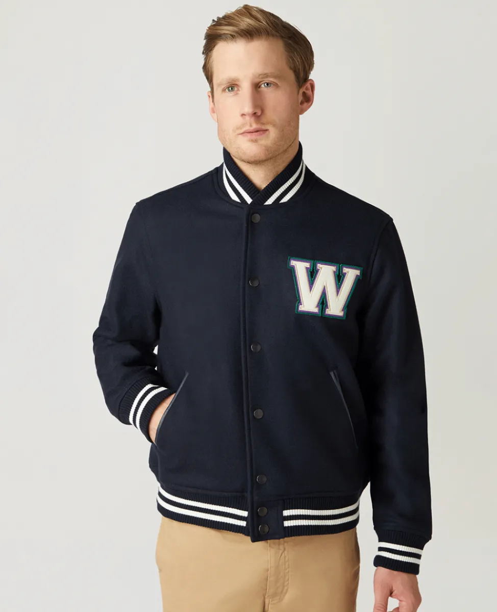 Wimbledon Jackets & Coats-Mens Varsity Jacket - Navy