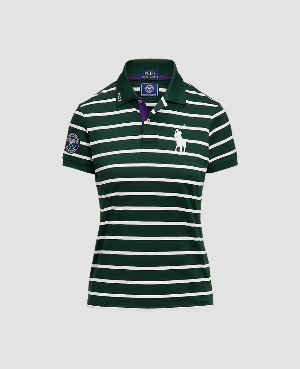 Wimbledon Tops & T-Shirts-Polo Ralph Lauren Greenswoman Striped Polo Shirt - Green