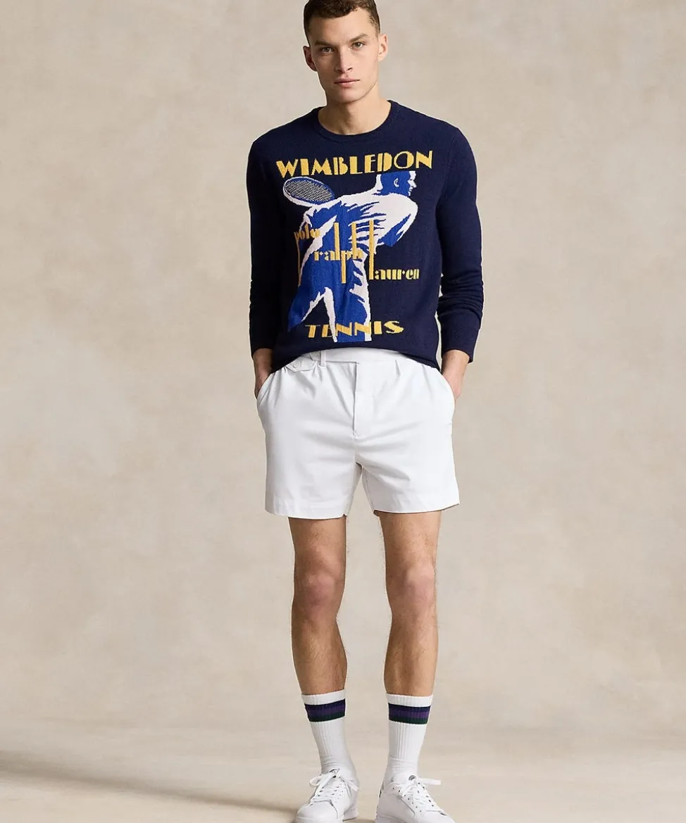 Wimbledon Knitwear-Polo Ralph Lauren Mens Graphic Sweater - Navy