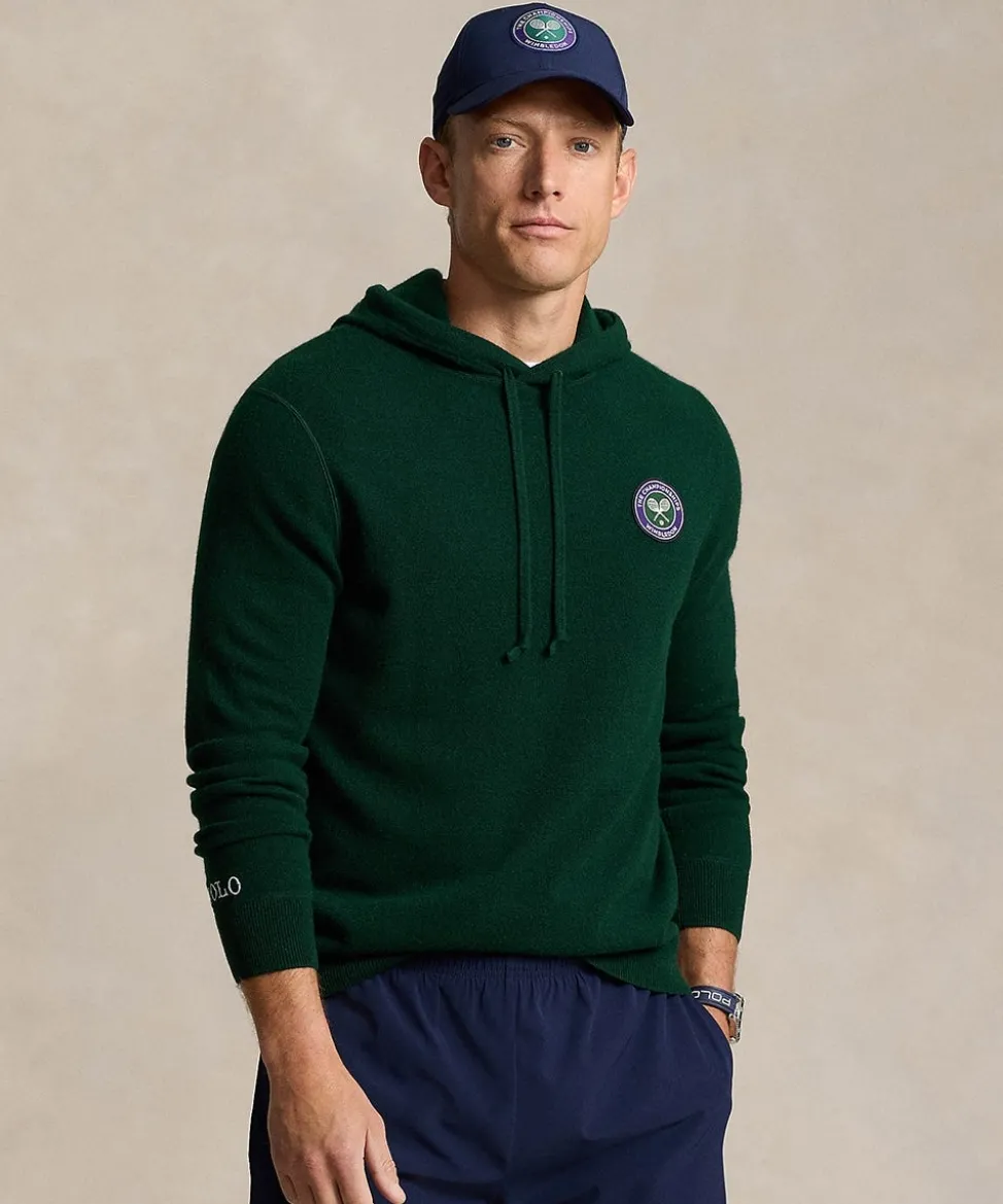 Wimbledon Knitwear-Polo Ralph Lauren Mens Washable Cashmere Sweater - Green