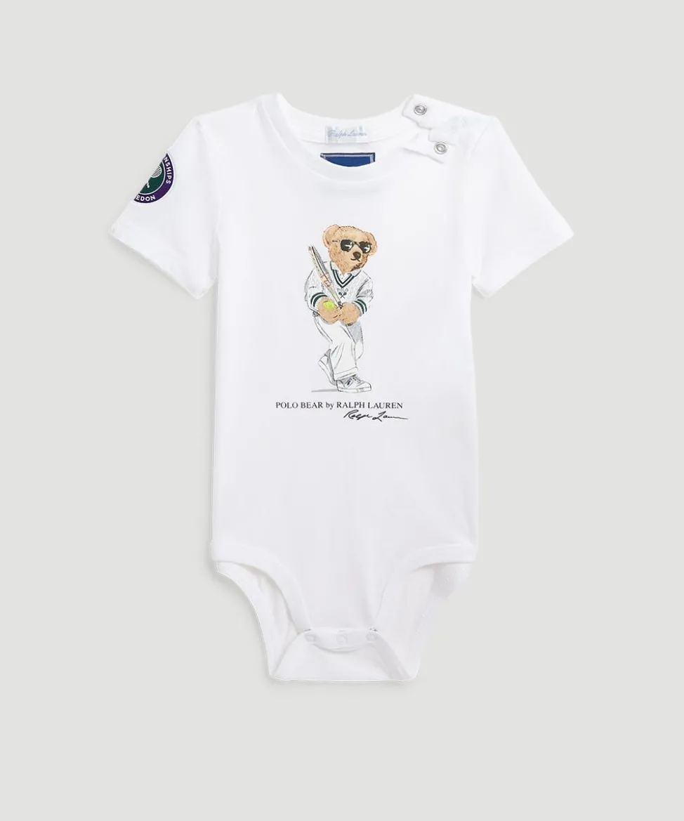 Wimbledon Baby Grows-Polo Ralph Lauren Teddy Bear Babygrow - White