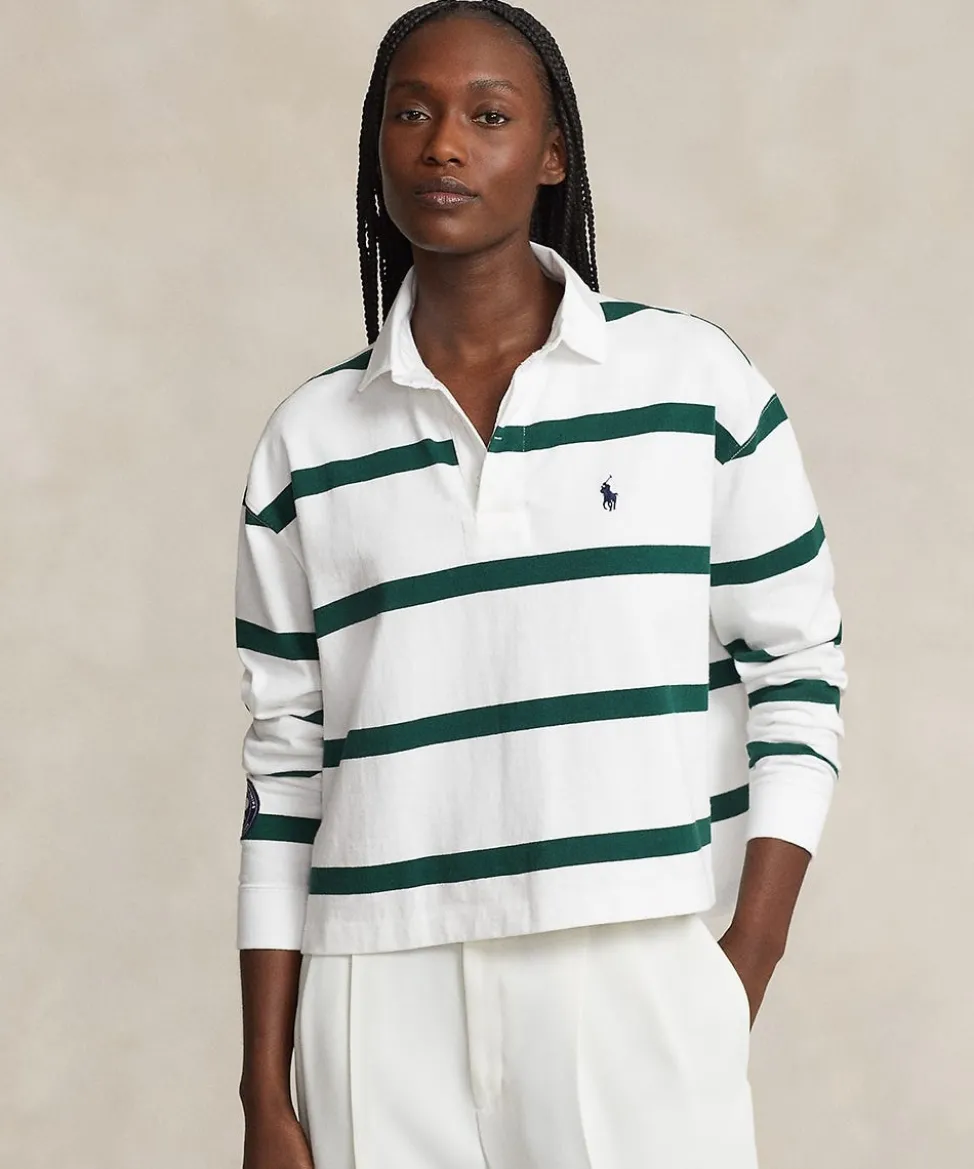 Wimbledon Tops & T-Shirts-Polo Ralph Lauren Womens Cropped Rubgy Shirt