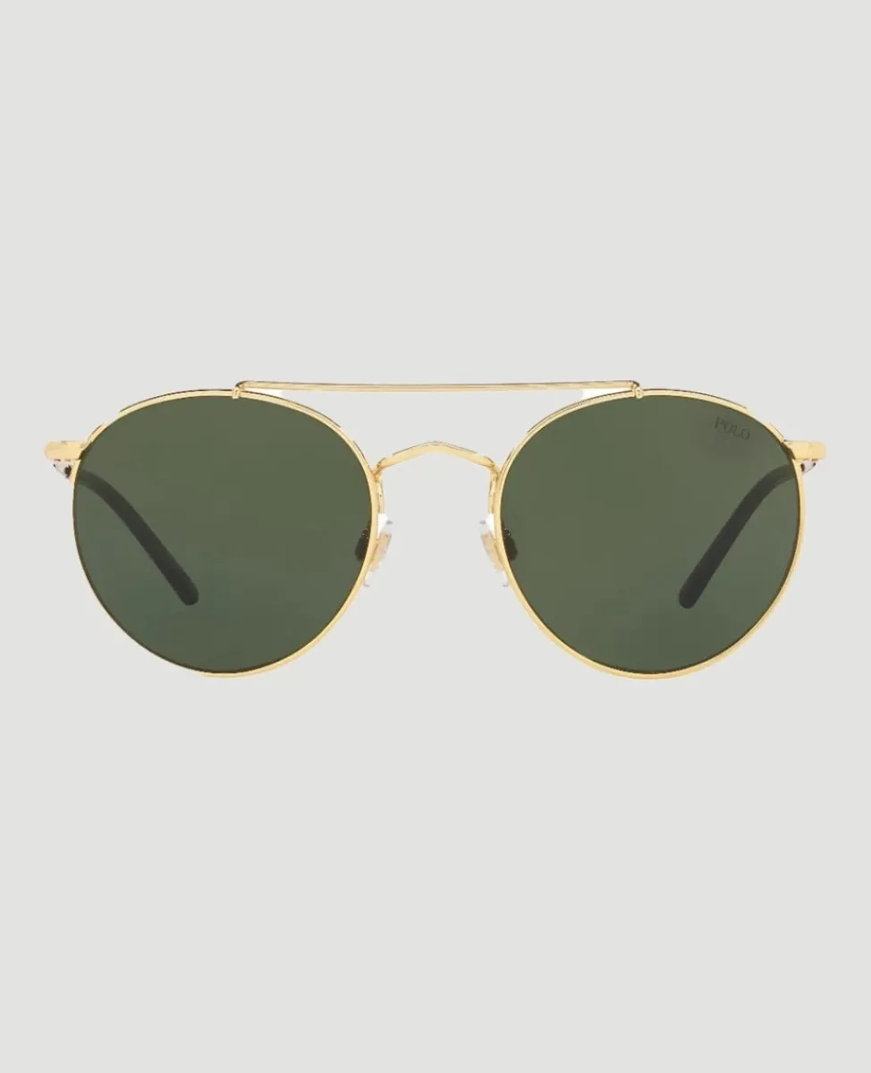 Wimbledon Sunglasses-Polo Ralph Lauren X Gold Double Bridge Sunglasses