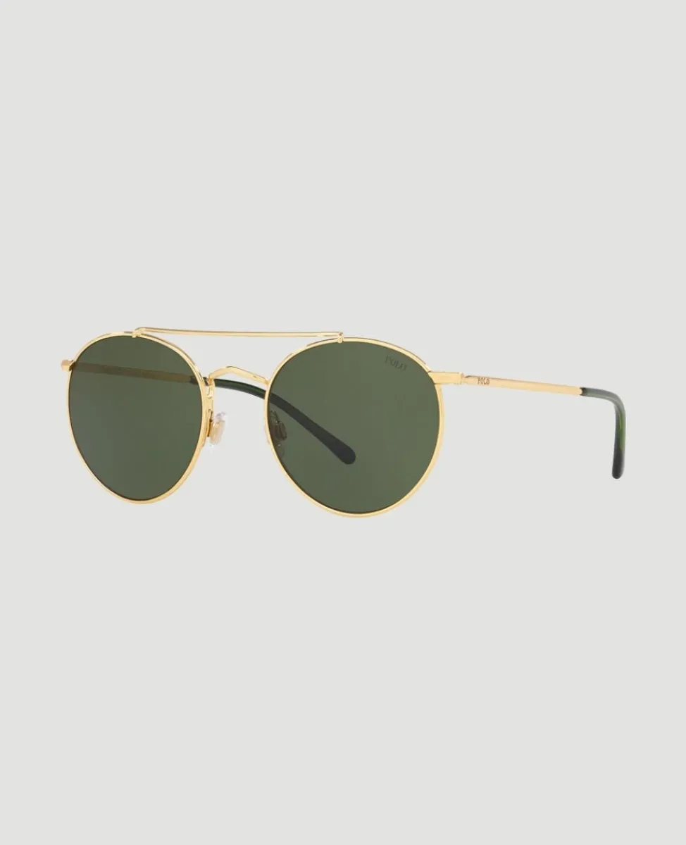 Wimbledon Sunglasses-Polo Ralph Lauren X Gold Double Bridge Sunglasses