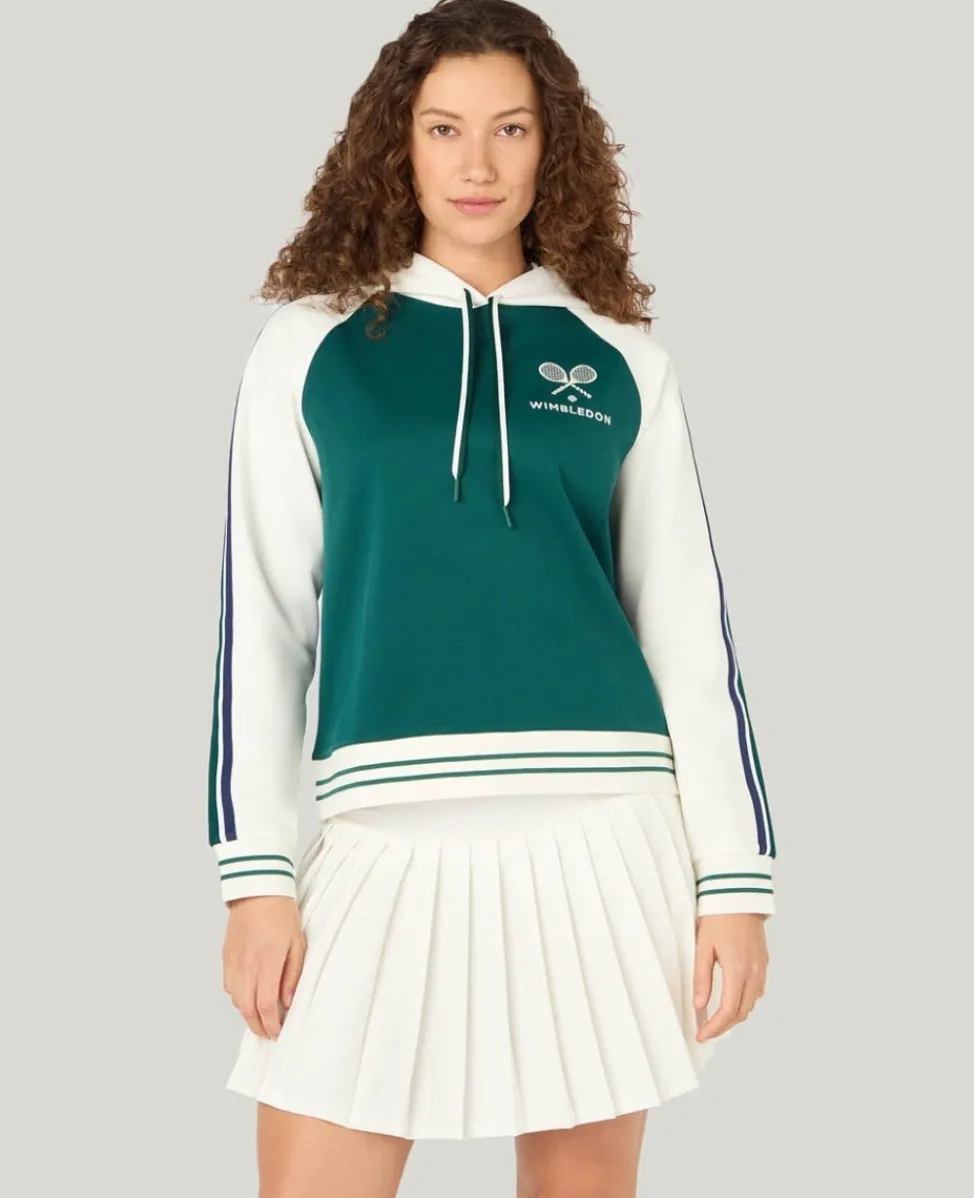 Wimbledon Sweatshirts & Hoodies-Relaxed Fit Stripe Hoodie in Green