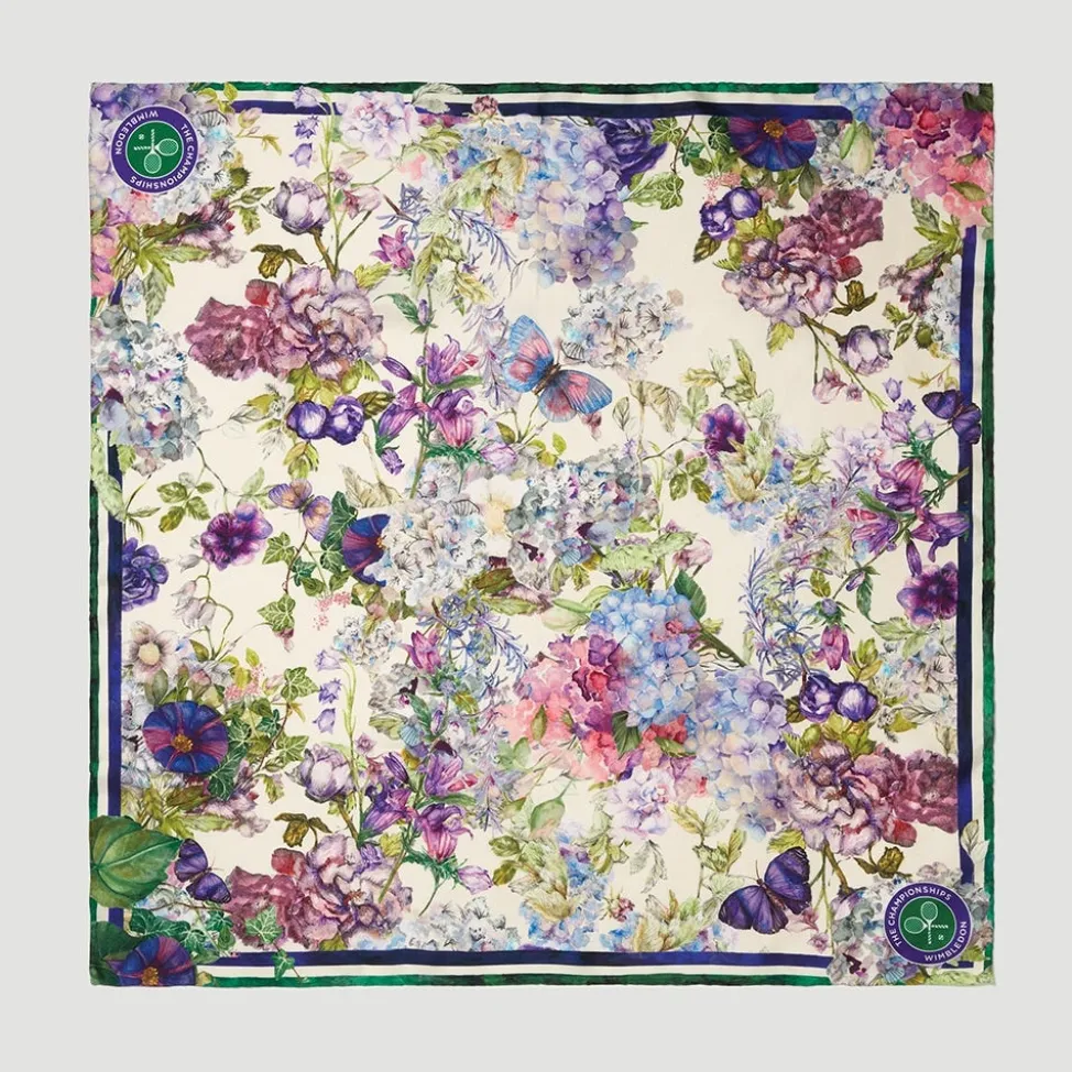 Wimbledon Scarves-Silk Scarf - Floral