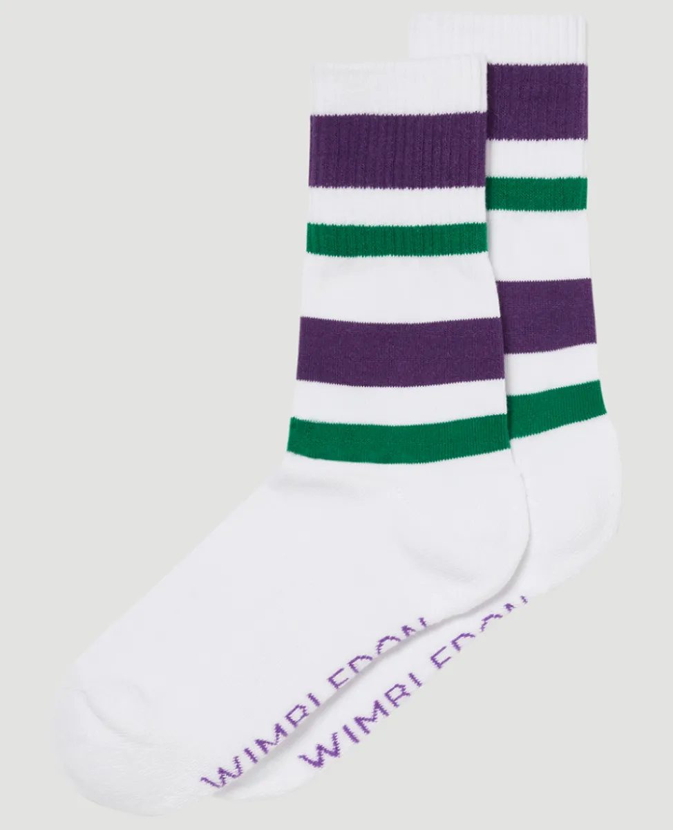 Wimbledon Accessories-Socks Crew Ankle Stripe