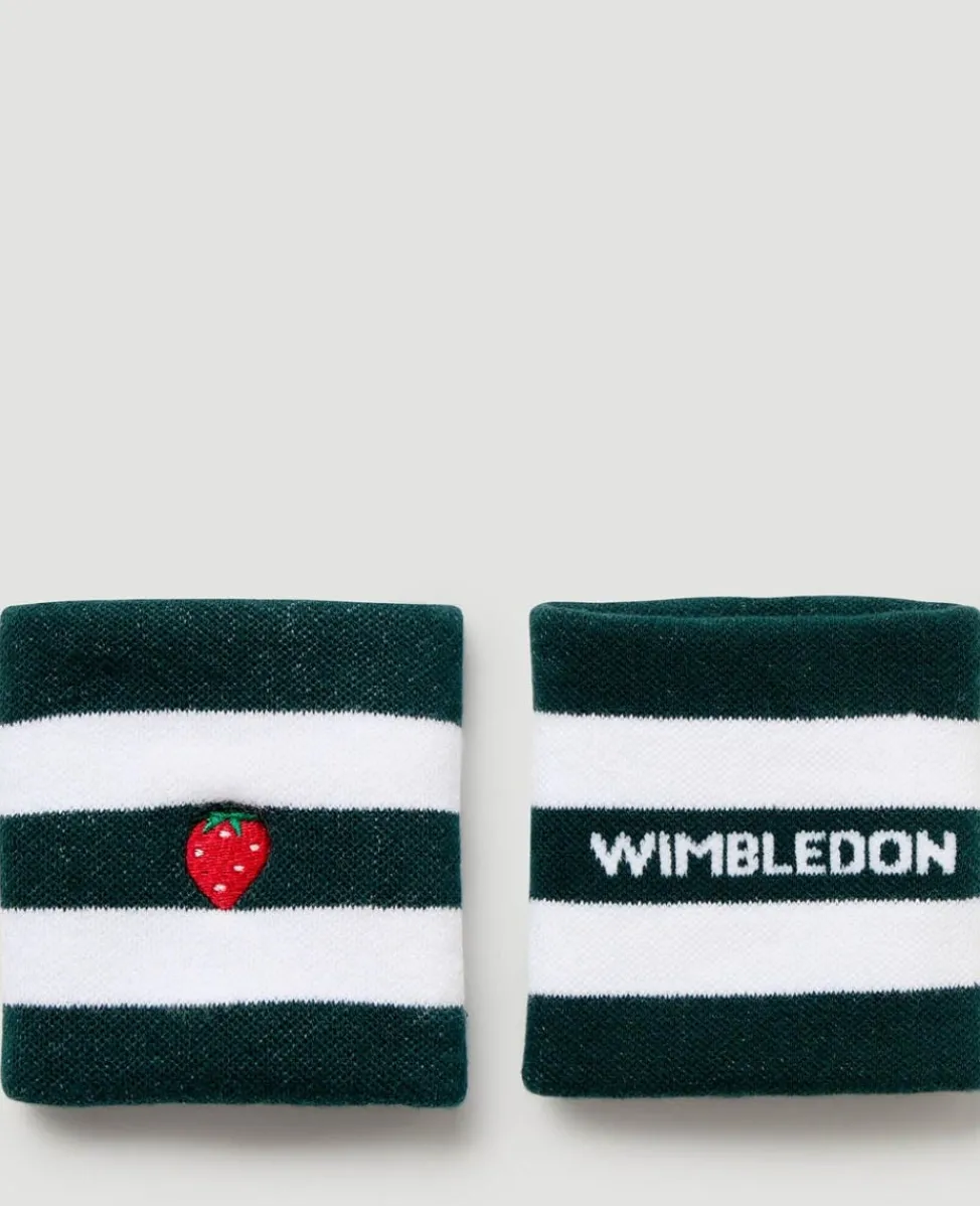 Wimbledon Court Accessories | Accessories-Strawberry Icon Sweatband Twin Pack in Green