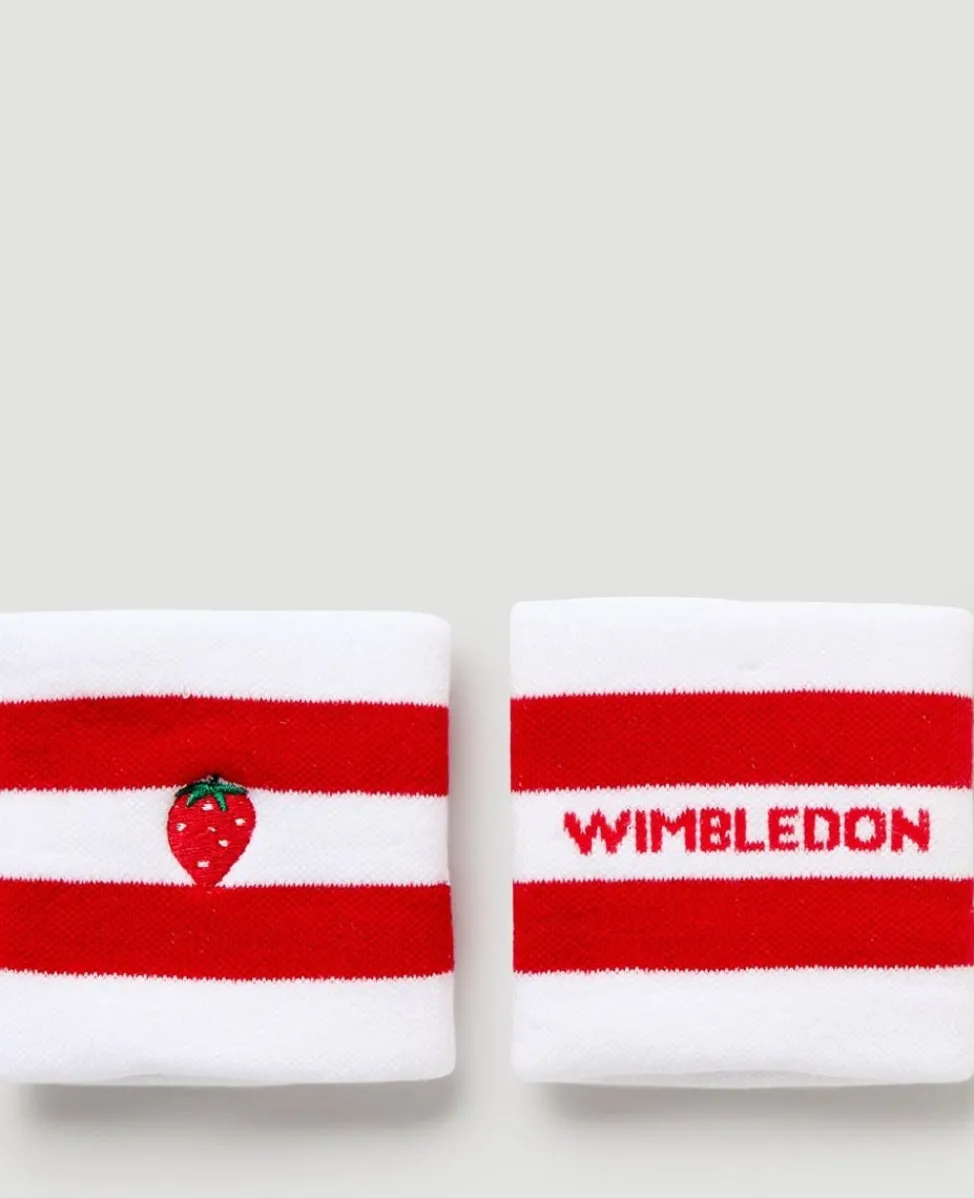 Wimbledon Court Accessories | Accessories-Strawberry Icon Sweatband Twin Pack in Red