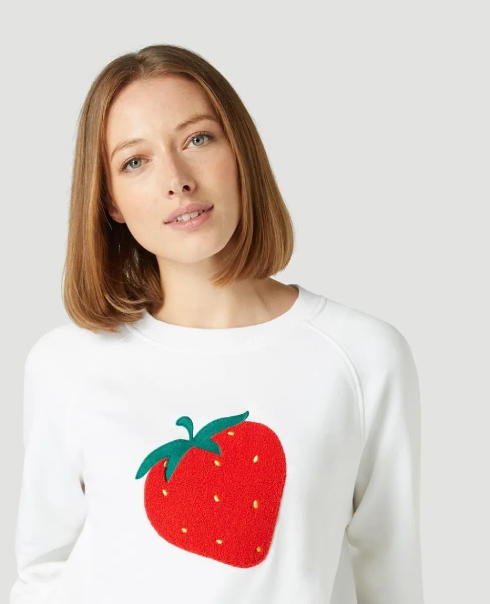 Wimbledon Sweatshirts & Hoodies-Strawberry Icon Sweater in White