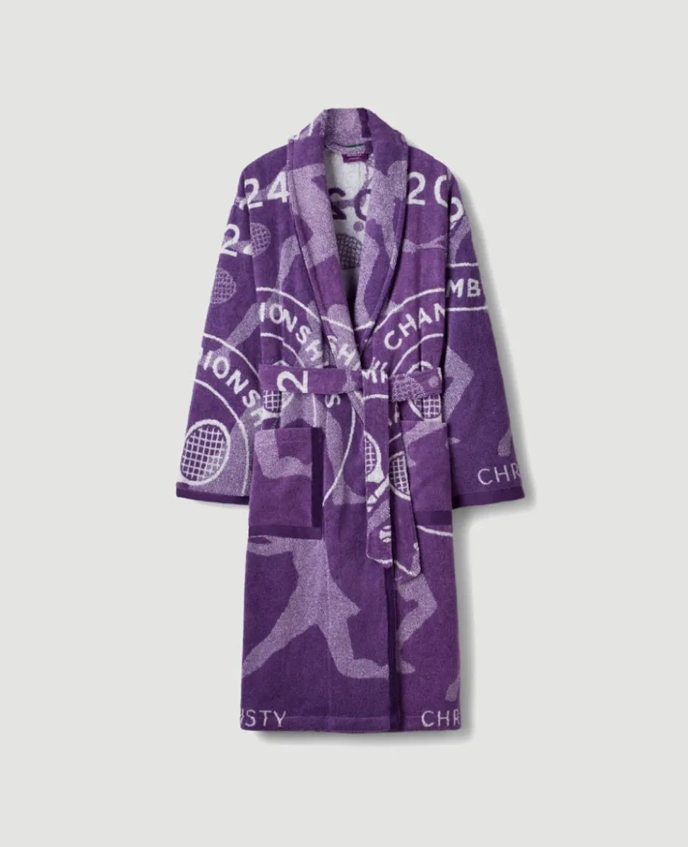 Wimbledon Towels-The Championships 2024 Cotton Towelling Robe in Purple