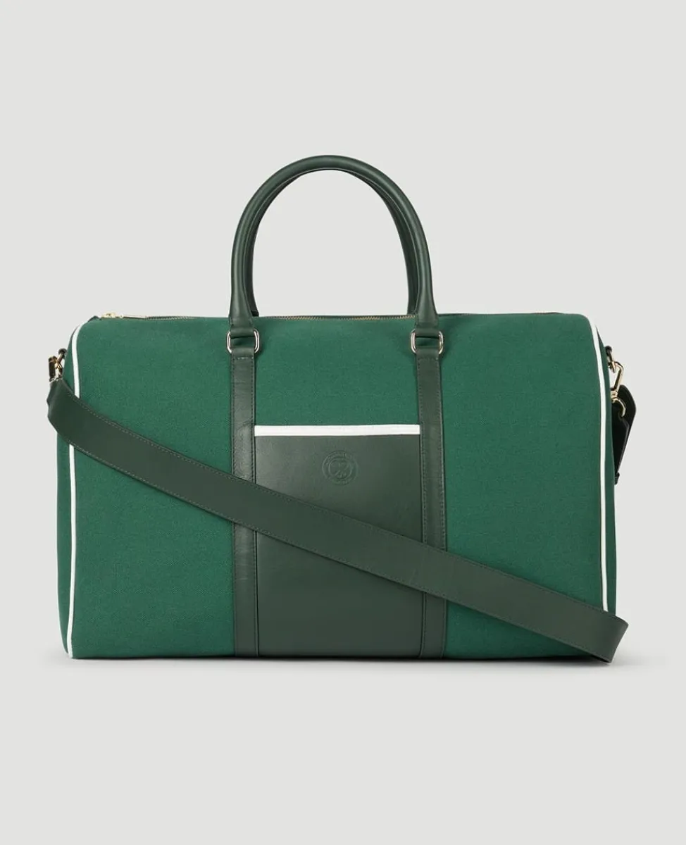 Wimbledon Travel-Leather & Canvas Weekend Bag - Botanical