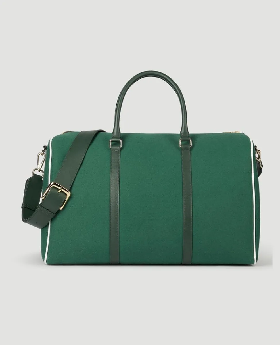 Wimbledon Travel-Leather & Canvas Weekend Bag - Botanical