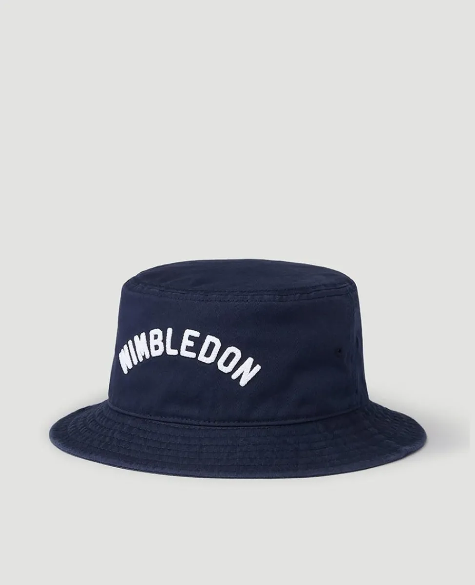 Wimbledon Bucket Hat-Wordmark Bucket Hat - Navy