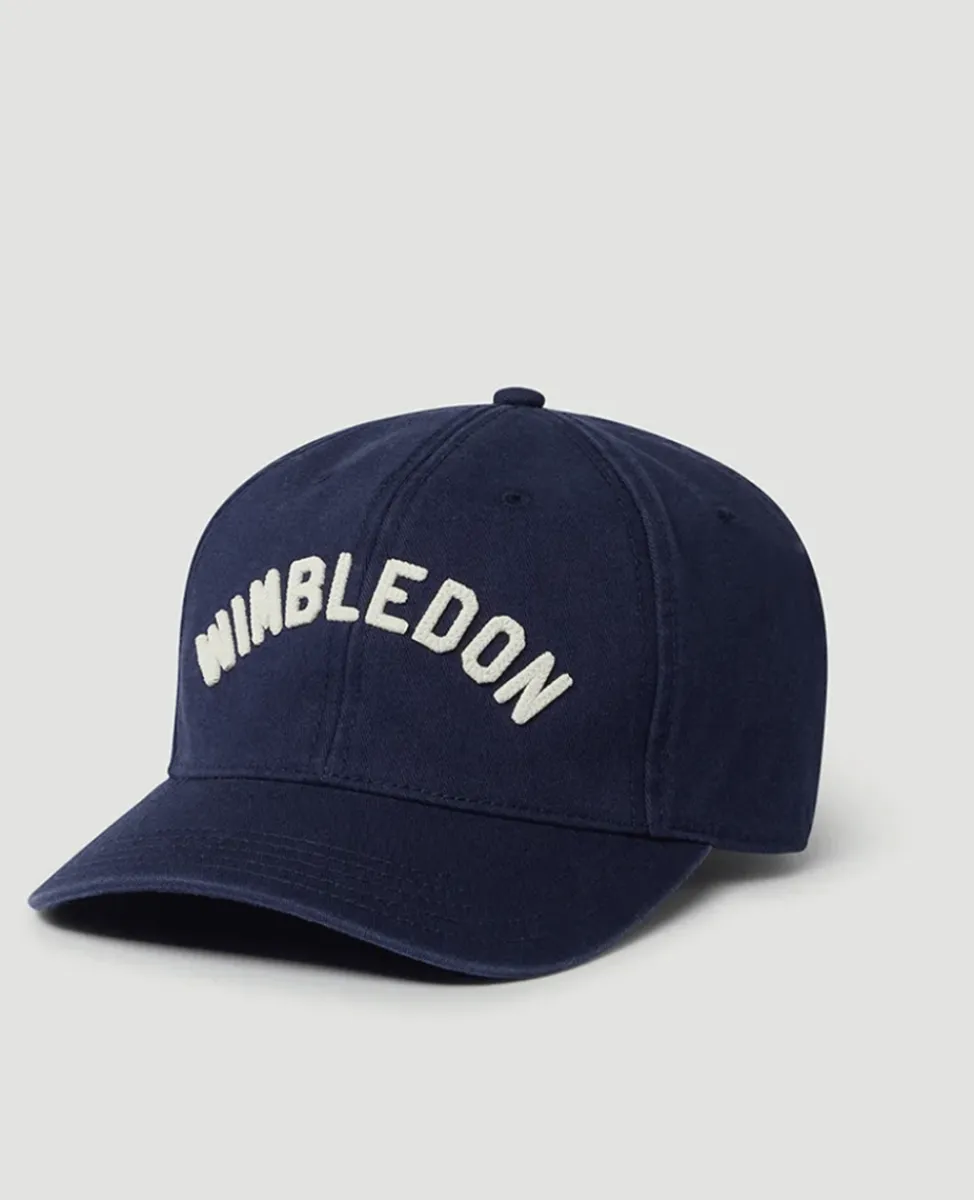 Wimbledon Baseball Cap-Wordmark Cap in Navy