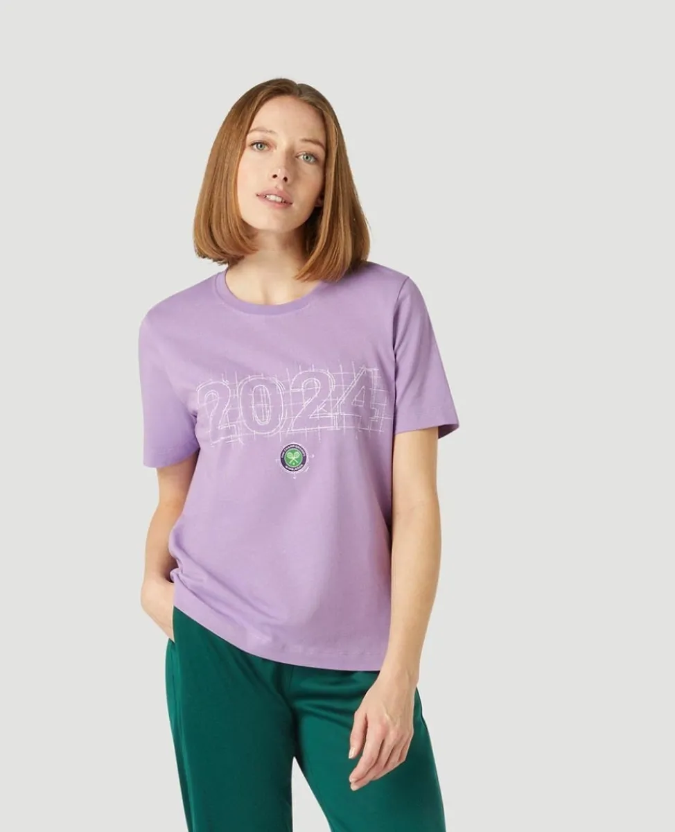 Wimbledon Tops & T-Shirts-Womens 2024 Dated T-Shirt - Purple