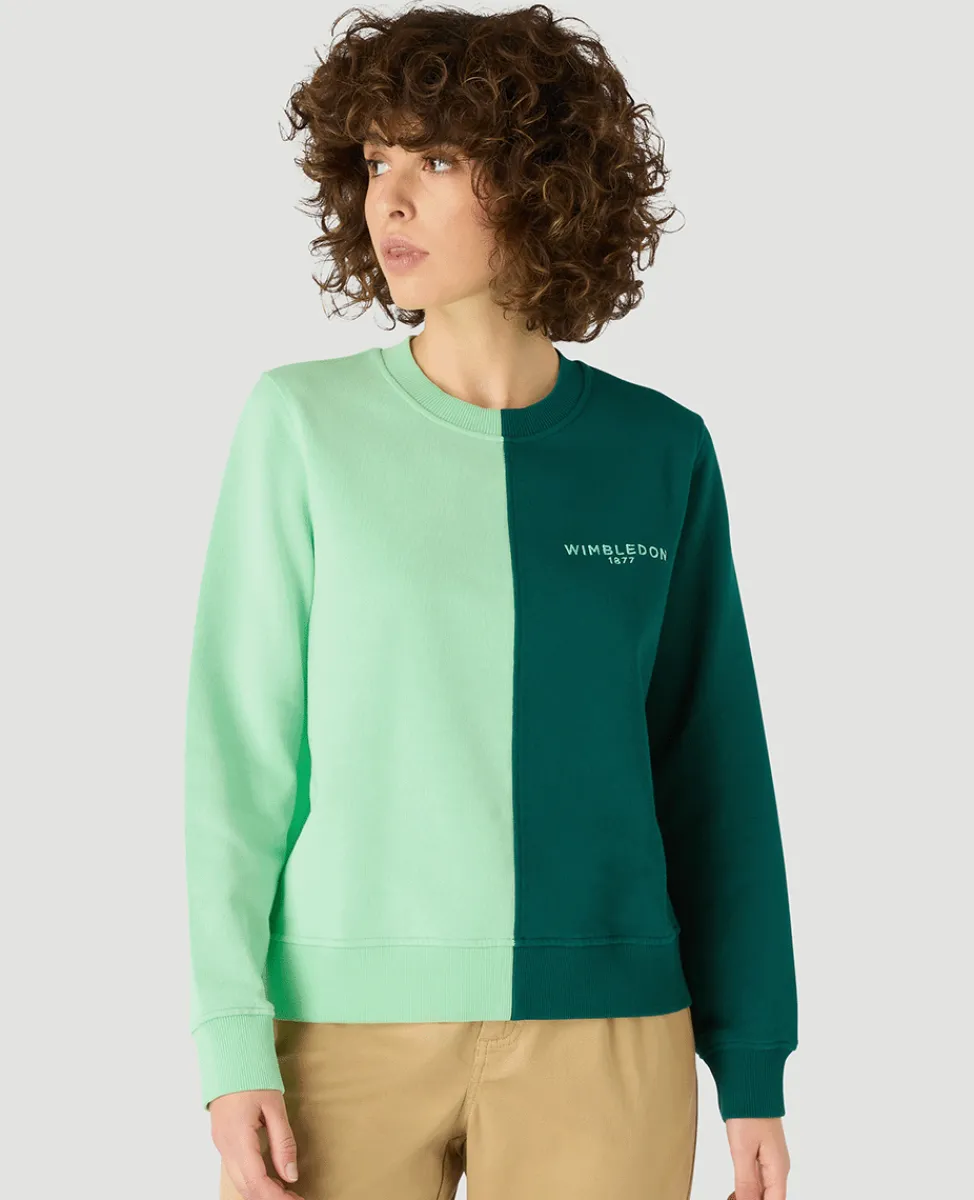 Wimbledon Sweatshirts & Hoodies-Womens Block Sweatshirt - Green