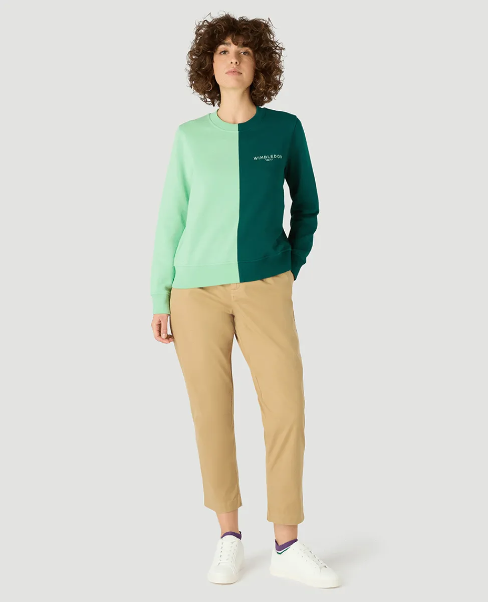 Wimbledon Sweatshirts & Hoodies-Womens Block Sweatshirt - Green