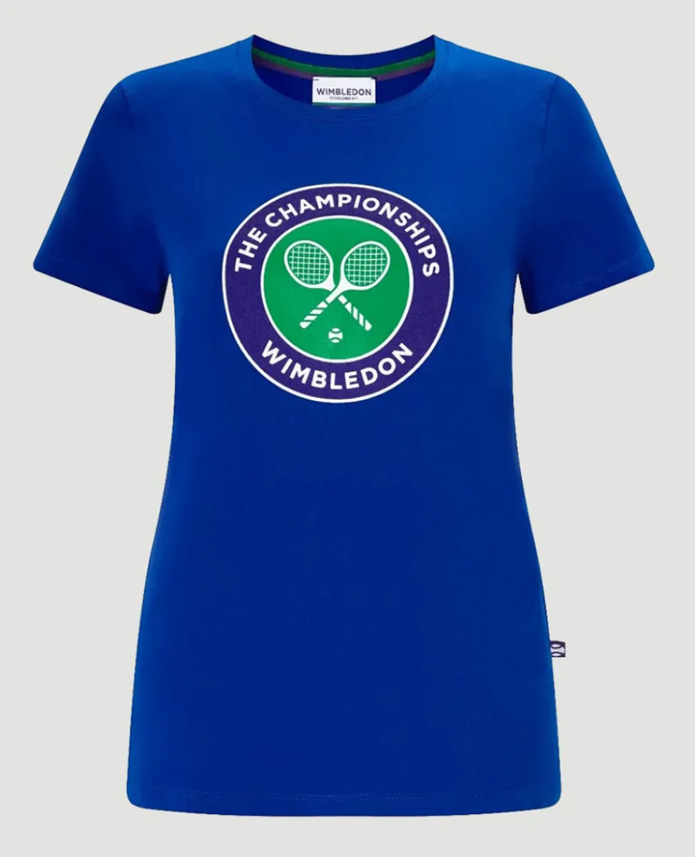 Wimbledon Tops & T-Shirts-Women's Championships Logo T-Shirt - Ocean Blue