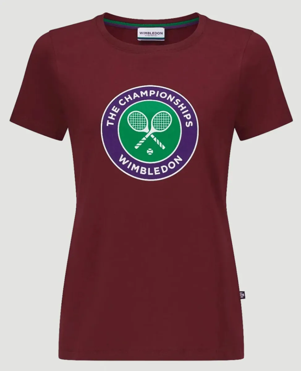 Wimbledon Tops & T-Shirts-Women's Championships Logo T-Shirt - Oxblood