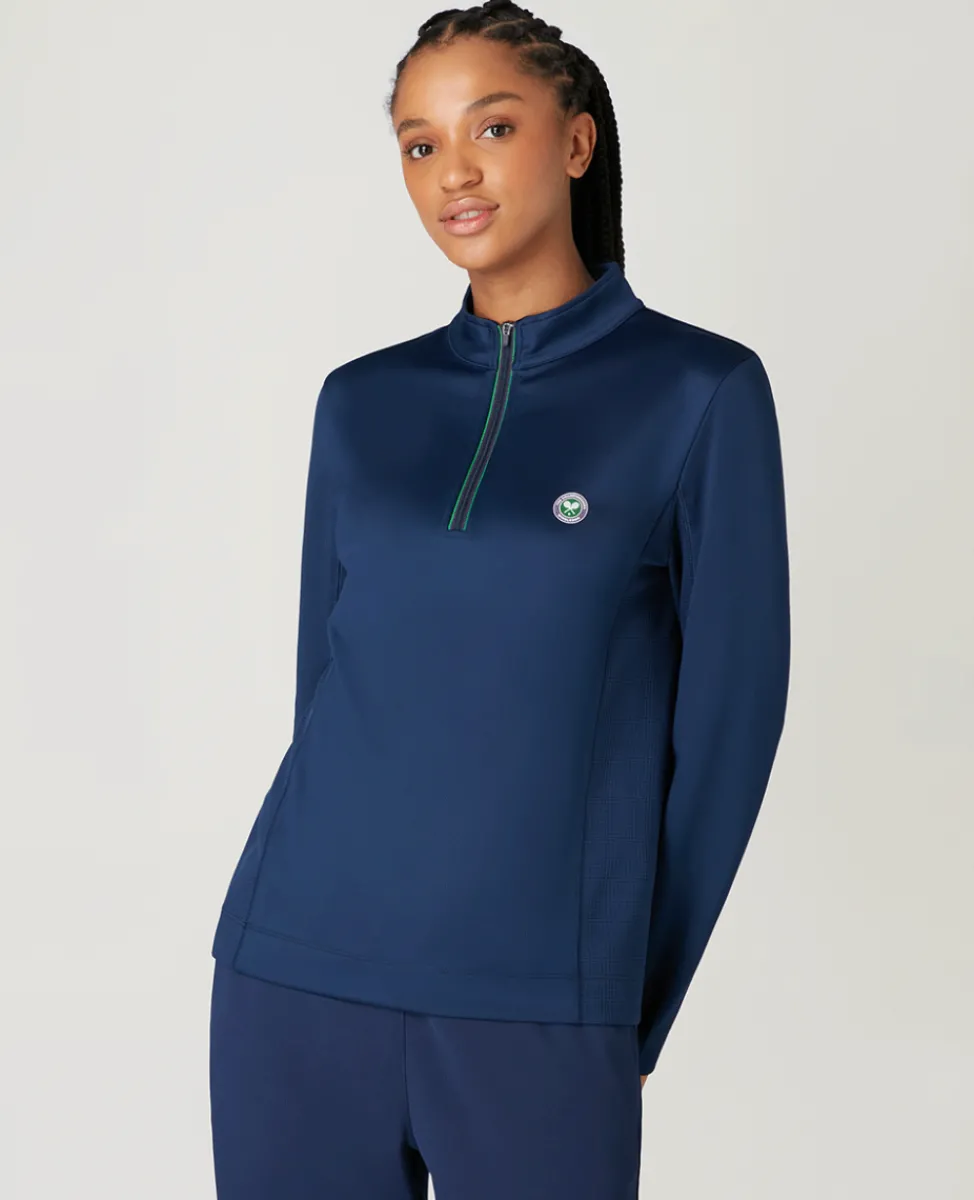 Wimbledon Sweatshirts & Hoodies | Tops & T-Shirts-Women's Core Performance 1/4 Zip Training Top - Navy