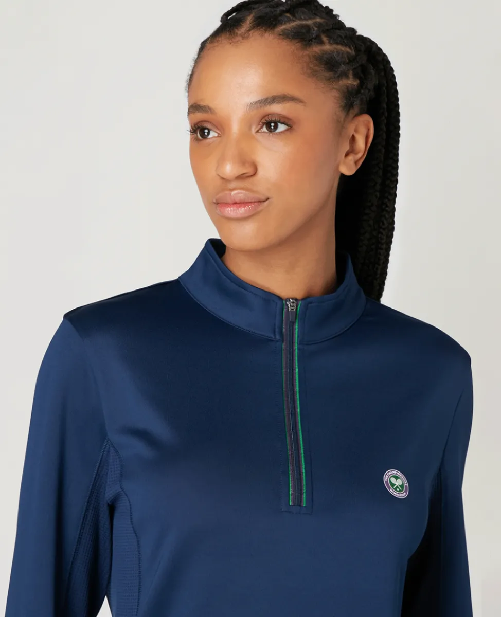 Wimbledon Sweatshirts & Hoodies | Tops & T-Shirts-Women's Core Performance 1/4 Zip Training Top - Navy