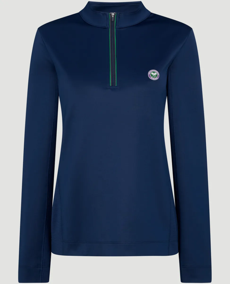 Wimbledon Sweatshirts & Hoodies | Tops & T-Shirts-Women's Core Performance 1/4 Zip Training Top - Navy